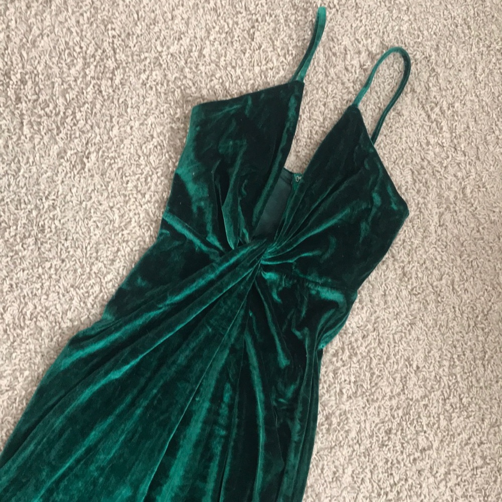 Dark Green Velvet Formal Dress